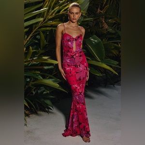 NWOT MARLINI MAXI DRESS - Pink Floral - Small